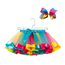 Peuter/baby meisjes pofrokje, schattige regenboog tutu rokjes, prinsessen petticoat, veelkleurige rok met strik en haarspeldjes set