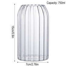 Verres à boire, 750 ml/25 oz. Tasses en verre rayées, tasses à café latte américain, verres à lait et à jus.