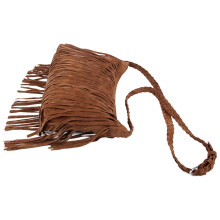 ks svetlohnedá boho crossbody kabelka so strapcami pre ženy, módna úložná taška, 34,00 x 29,00 x 11,00 palcov
