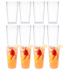 Casewin Lot de 12 gobelets en plastique transparent de 255 ml – Résistants à la casse, réutilisables, empilables et incassables ; compatibles