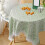 Green Polyester Square Tablecloth with Tassels 90x90cm 5