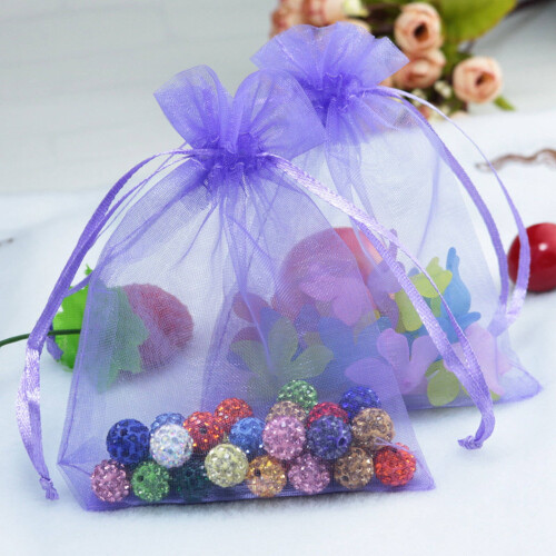 Sacos de presente pequenos de organza, 10x15cm - Acabamento perolado 1