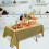 Toalha de mesa de plástico, 183 x 137 cm, ideal para festas, piqueniques e casamentos. Formato retangular, com capa plástica resistente e à prova 8