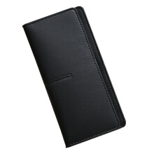 Slim Thin Leather Women Wallet Blocking Credit Card Holder Bifold Long Ladies Billfold-black