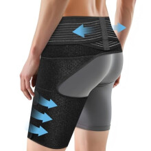 Tutore per anca per uomo e donna – Supporto per sciatica, artrite, inguine e muscoli posteriori della coscia – Fascia compressiva regolabile