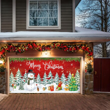 Drapeau de Noël pour garage en polyester 189 x 71 pouces