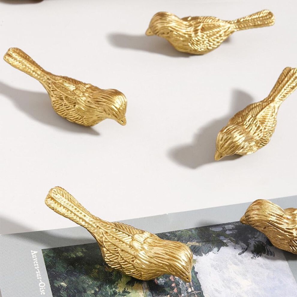 Gold Bird-Shaped Cabinet Knobs, Zinc Alloy, Compatible With Kitchen & Bathroom, Easy Install, 4 Pack 9180479030249