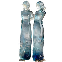 Sculpture artisanale Ohio Sisters : Statue de trois femmes, œuvre d'art transparente inspirée des anges – Cadeau de Noël, de Thanksgiving ou