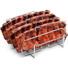 Ribberist med slippbelegg – Stekestativ i porselensbelagt stål, Holds4Racks, kompatibel med røyker og grill – slitesterkt grilltilbehør (sølv)