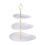 Soporte para postres de 3 niveles con forma de corazón, plástico blanco y zinc. 1