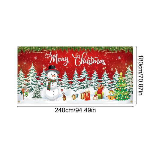 Drapeau de Noël pour garage en polyester 189 x 71 pouces 2