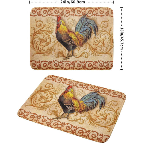 Πατάκι στεγνώματος πιάτων Farm Rooster, 18x24", μικροΐνες, απορροφητικό, γαλλικού τύπου – 1