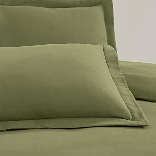 Duvet Cover Set Microfiber King Sage 5-Piece 1