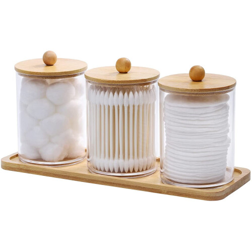 Θήκη για μπατονέτα/μπάλες/μαξιλάκια Tbestmax10oz με δίσκο νιπτήρα, βάζο Qtip Apotcary,
