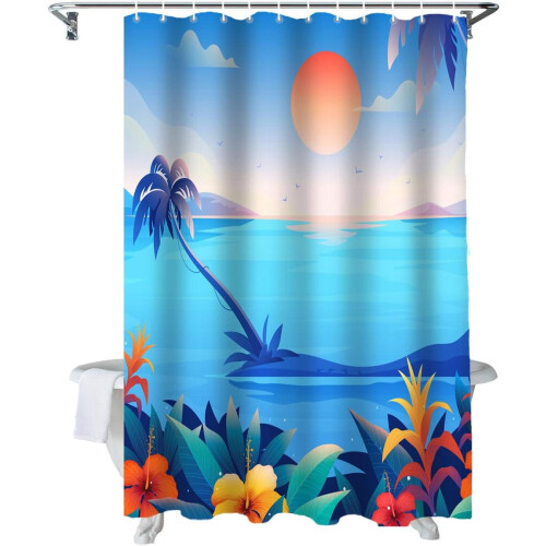 Cortina de ducha Happy Camper 72x72 pulgadas 1