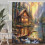 Rustic Cabin Shower Curtain 60x70in with 12 Hooks 4