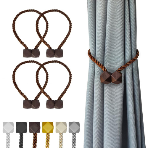 Embrasses de rideaux marron foncé (lot de 4)