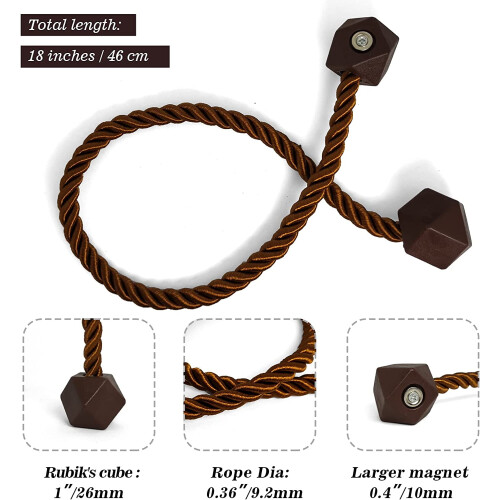 Embrasses de rideaux marron foncé (lot de 4) 1