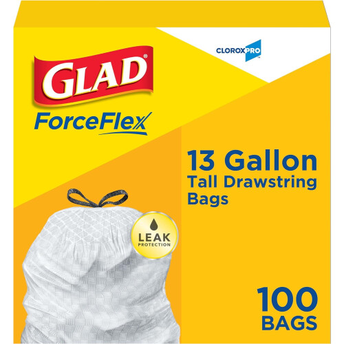 Σακούλες απορριμμάτων κουζίνας CloroxPro ForceFlex 13 γαλονιών με κορδόνι, 100 τεμάχια (Η
