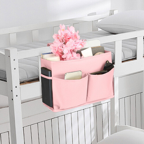 Large Hanging Bedside Storage Bag with Multiple Pockets – Compatible with Bunk Beds, Dorm & Phone/Books/Snacks 2