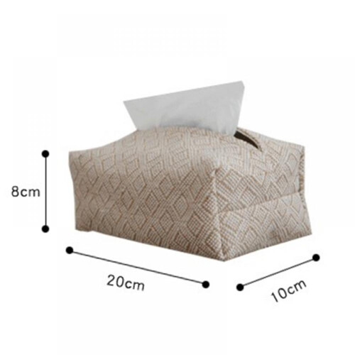 Funda rectangular para caja de pañuelos de algodón y lino 2