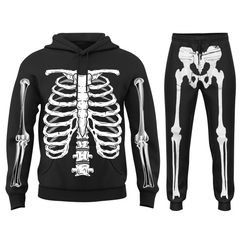 Ανδρικά ρούχα για το Halloween με γραφικά σκελετού και τυπωμένα μακρυμάνικα φούτερ με