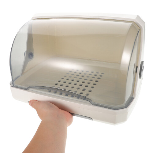 Space Saving Portable Cup Drying Rack with Lid for Kitchen Storage Grey Design 2
