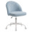 Home Office Chair Teddy Velvet Blue Mid-Back Adjustable 3