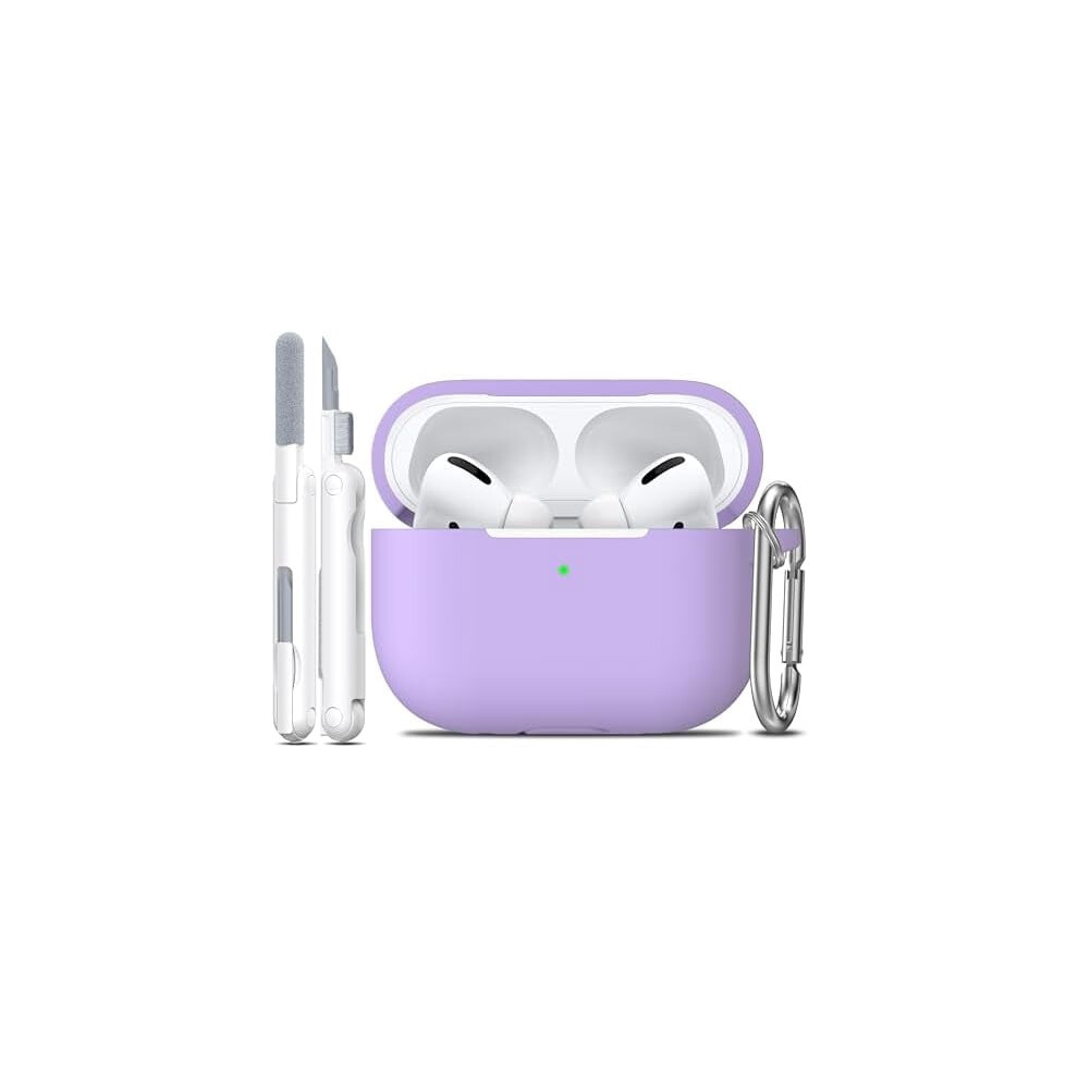Compatible With Airpods Pro 2Nd/1St Gen Case + Cleaner Kit, Soft Silicone Cover With Keychain – Banana Violet 9180479615552