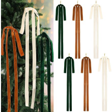 6 Stück Samt-Weihnachtskranzschleifen, vorgebundene Samtbandschleifen, drahtverstärkt, rot, für Weihnachtsbaumspitze, Girlande,
