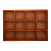 Boîte de rangement en bois FRCOLOR avec compartiments et étagère d'exposition pour objets de collection - Boîte d'exposition en bois - Vitrines