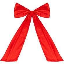 Grandi decorazioni rosse, fiocchi giganti in raso, decorazioni in tessuto, nastro da coquette, 24x36 pollici per parete della stanza, arco di