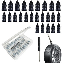 60 PCS Tire Repair Kit with 2 Plug Sizes, Box & Screwdriver – Fast Self-Service Repair Tools, Compatible with Most Tires