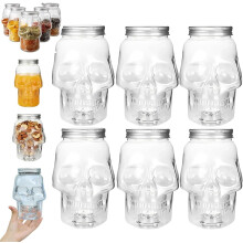 Skull Spice Jars Plastic 17.5oz 6pcs