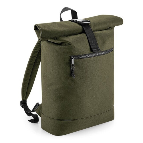 BagBase (One Size, Military Green) Bagbase Rolled Top Recycled Backpack