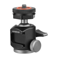 Cap sferic rotativ cu dublă utilizare și montare la rece cu șurub de 1/4" – Compatibil cu camerele foto