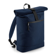 (One Size, Navy) Bagbase Rolled Top Recycled Backpack