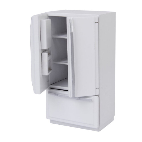 1: 12Dollhouse Μίνι Ψυγείο με Διπλή Πόρτα (Λευκό)