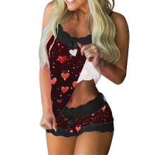 Damespyjamaset in grote maten voor Halloween: paars, met vleermuisprint en kanten rand, camisole en short, 2-delige nachtkleding, sexy loungewear