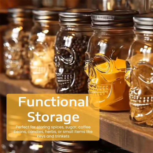 Skull Storage Jar Set Plastic 12.5oz 6pcs 1