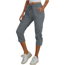 Női rugalmas nejlon spandex 7/8-os leggings zsebekkel, rugalmas derékkal, könnyű és lélegző – S-2XL, több színben