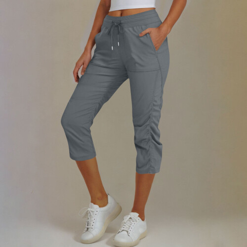 Γυναικείο κολάν από ελαστικό νάιλον spandex 7/8 με τσέπες, ελαστική μέση – ελαφρύ, 1