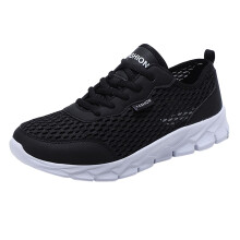 Chaussures de marche pour hommes, tendance été, en maille respirante, confortables et légères, plates et souples, à lacets, décontractées