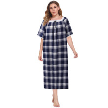 Női plus size hálóing – puha, teljes hosszúságú pizsama vintage csipkével és szögletes nyakkivágással, rövid ujjú, XL-5XL, minden