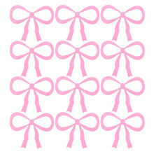 12 rosa akryl sløyfeformede vinglasstusjer