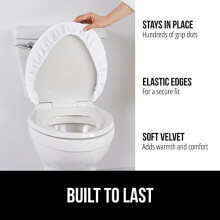 Housse de siège de toilette en mousse à mémoire de forme épaisse, dessus en velours doux, lavable en machine, compatible avec la plupart des