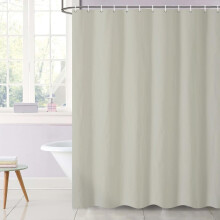 72x72" Beige Douchegordijn – Effen, neutraal, minimalistisch polyester badgordijn met haken, geschikt voor standaard douches