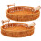 Worgeous2-pack rund serveringsbricka i rotting för husägare med rund form brun 5