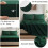 Ensemble de couette 5 pièces vert émeraude pour lit simple 4