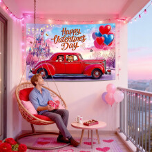 Tapisserie murale Saint-Valentin en polyester 180 x 114 cm
